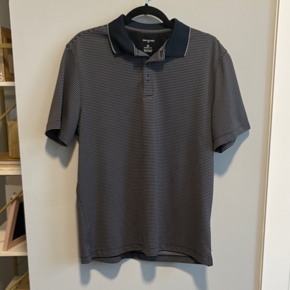 Van Heusen Men's Dark Striped Polo Shirt